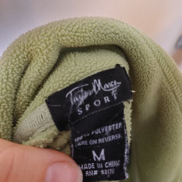 Taylor Marco Sport Green Zip Up Warm Size Medium M Full Zipper - Picture 7 of 15